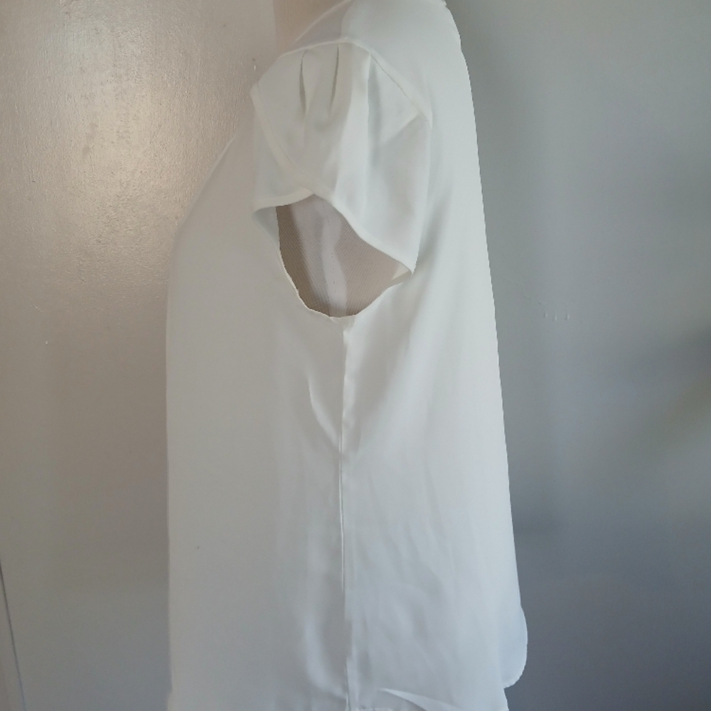 White Cap Tulip Sleeve Pleated Blouse XL - Picture 4 of 9